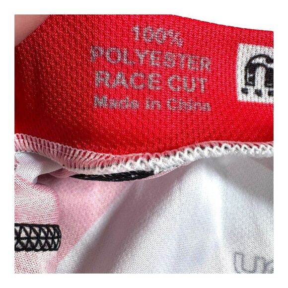 Mumu POF Cycling Jersey Race Cut Red & White Small 100% Polyester Emoji Face - Picture 5 of 6